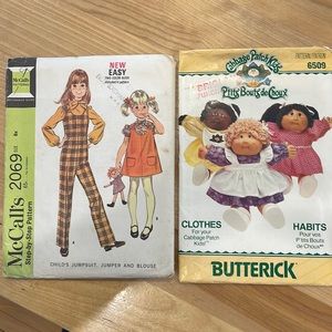 Cabbage Patch Kids clothing pattern and child clothing vintage McCalls pattern